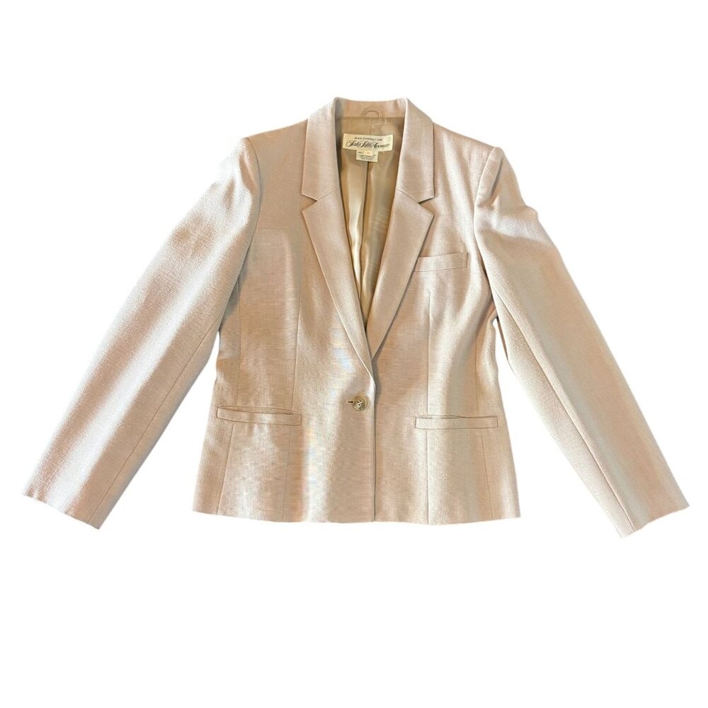 Saks Fifth Avenue Vintage Womens Blazer Size 6 Beige Japan 80s/90s